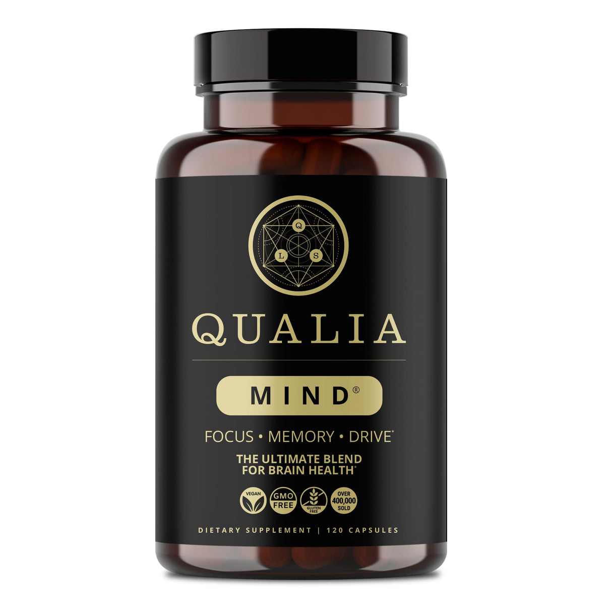 Qualia Mind complément nootropique 608g vue de face