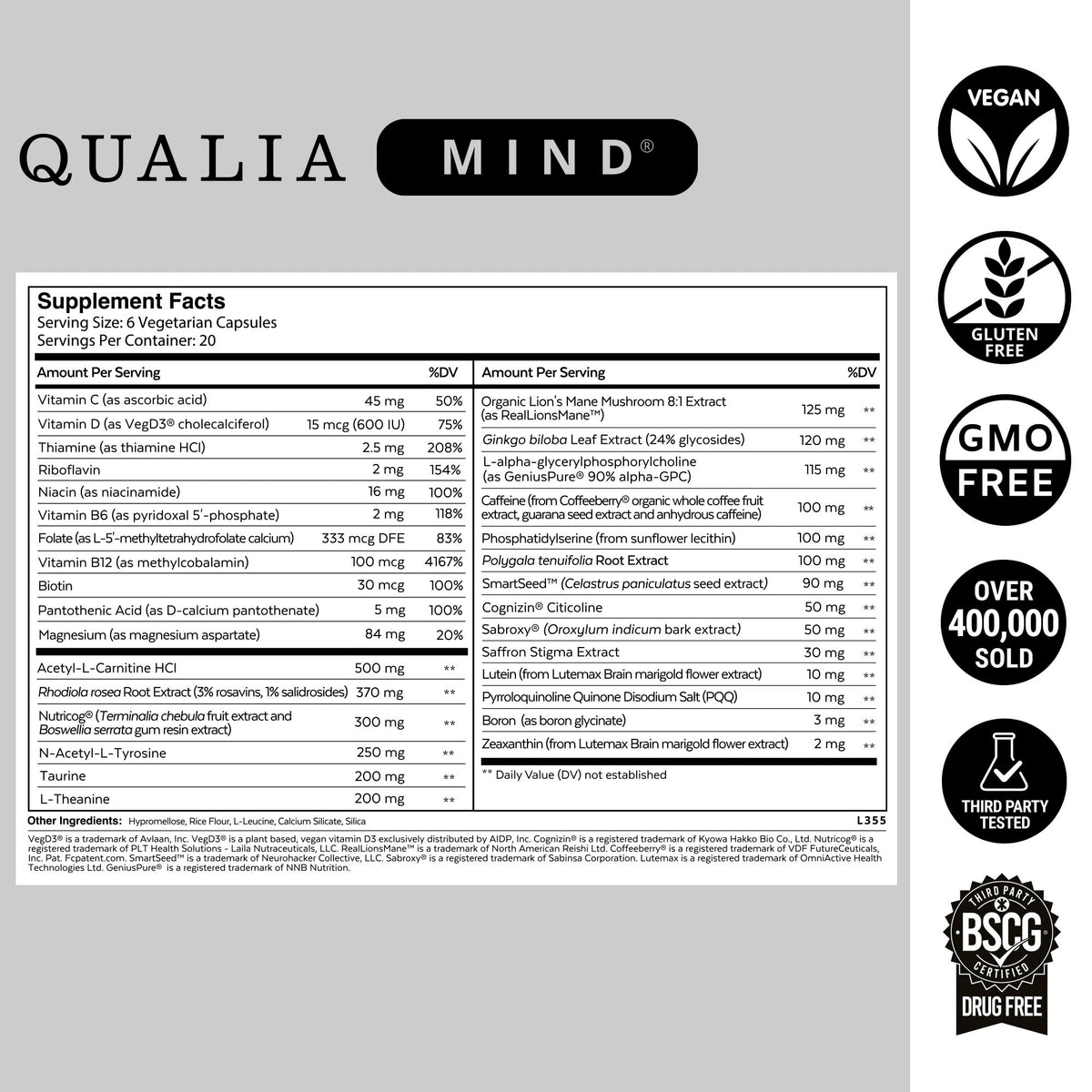 Qualia Mind ouvert montrant les capsules à l'intérieur