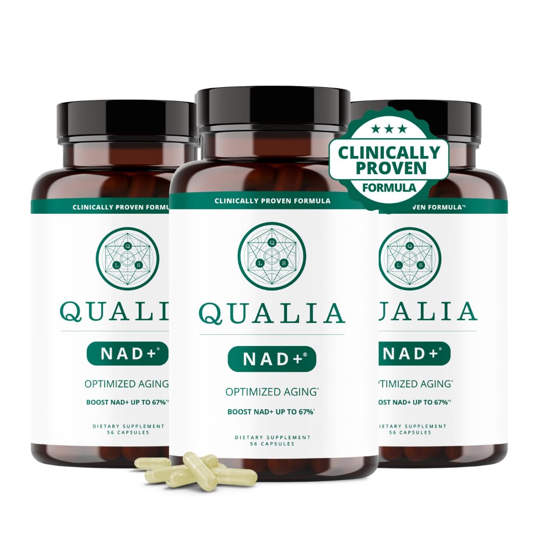QUALIA NAD+ boîte avant vue avec 3 précurseurs