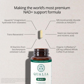 QUALIA NAD+ étiquette avec détails de dosage