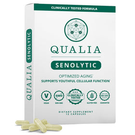 Qualia Senolytic 1400mg Fisetin vue avant avec emballage