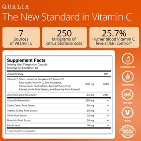 QUALIA Vitamine C+ 2-Pack, vue arrière avec informations