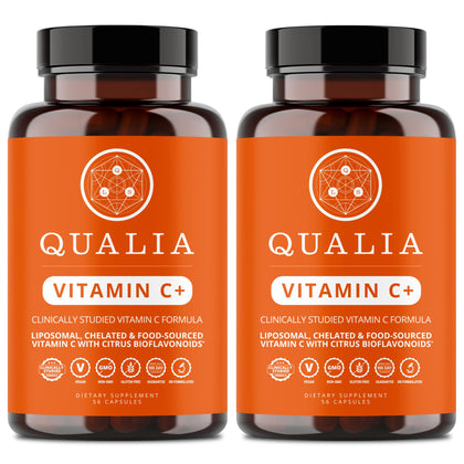 QUALIA Vitamine C+ 2-Pack, vue avant avec capsules