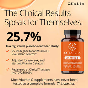QUALIA Vitamine C+ capsules, vue rapprochée