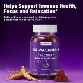 QualiLife Ashwagandha gummies with cranberry and chaste tree extract