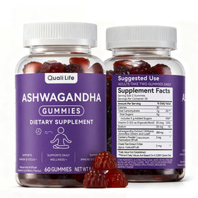 QualiLife Gummies Ashwagandha 120 gummies packaging front view