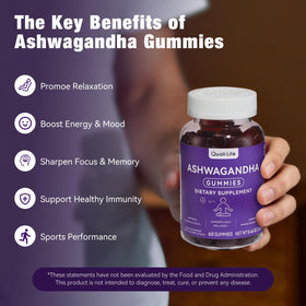 QualiLife Gummies Ashwagandha close-up view showing gummies
