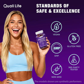 QualiLife Gummies Ashwagandha group with vibrant color