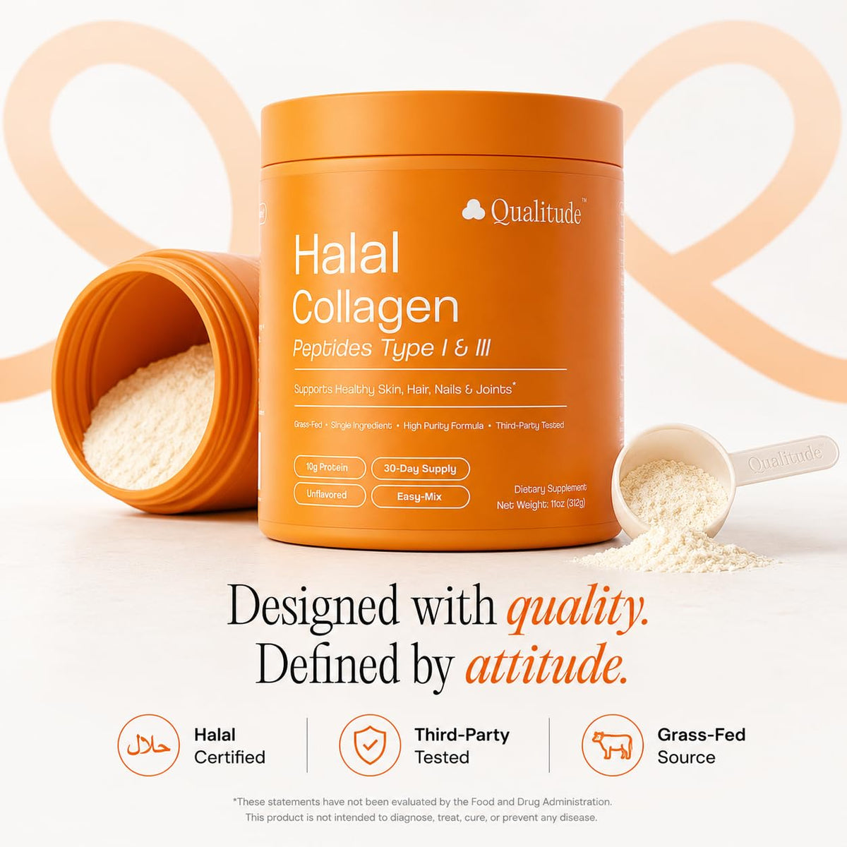 QUALITUDE Poudre de Collagène Halal 399g vue arrière