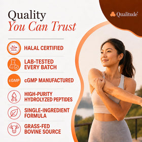 QUALITUDE Poudre de Collagène Halal mélangé dans un smoothie