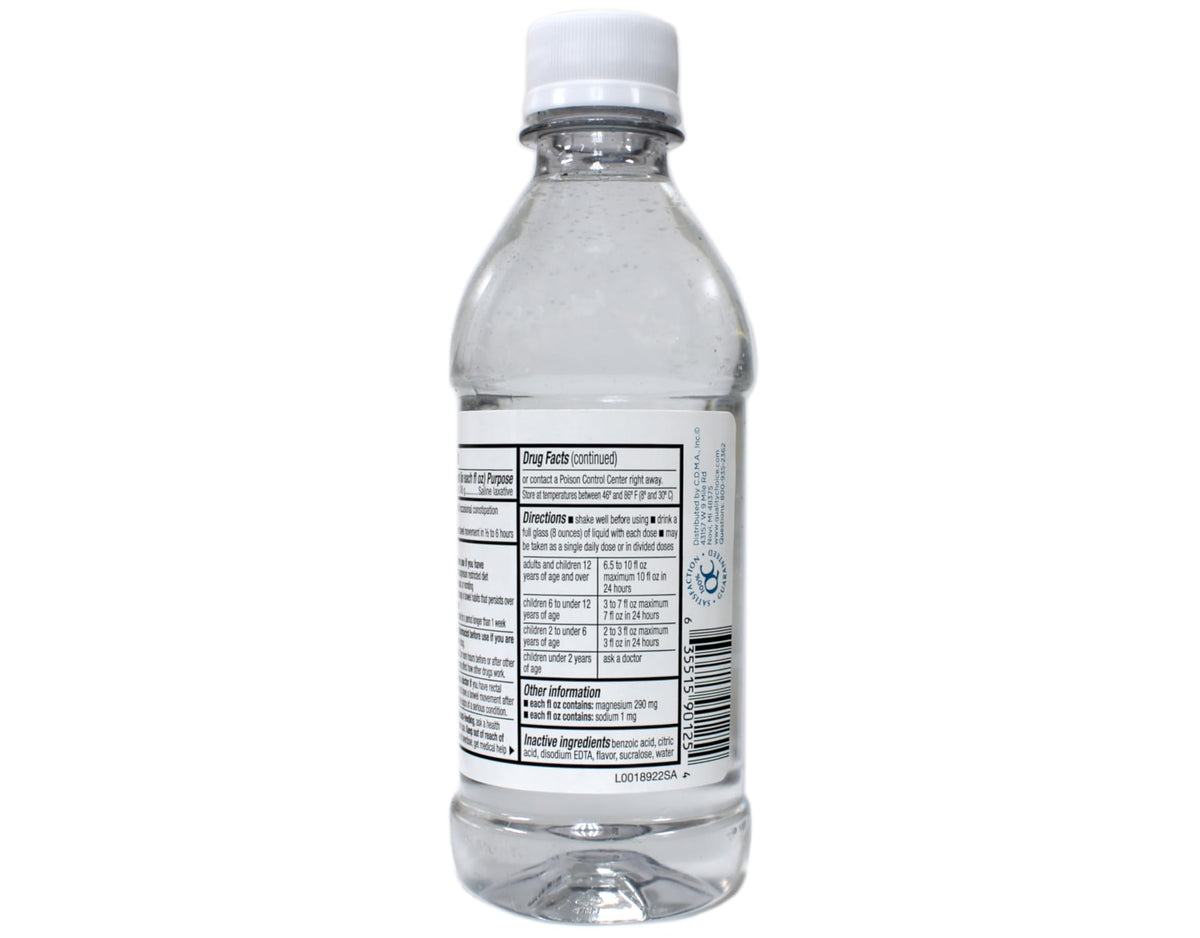 Quality Choice Citrate de Magnésium 10 fl oz, vue arrière avec informations nutritionnelles