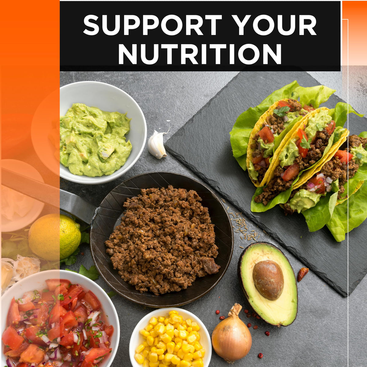 Quality Choice Poudre de Psyllium 100% sur une table avec d'autres compléments alimentaires