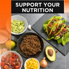 Quality Choice Poudre de Psyllium 100% sur une table avec d'autres compléments alimentaires