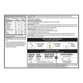 Quality Choice Poudre de Psyllium 100% vue arrière avec informations nutritionnelles