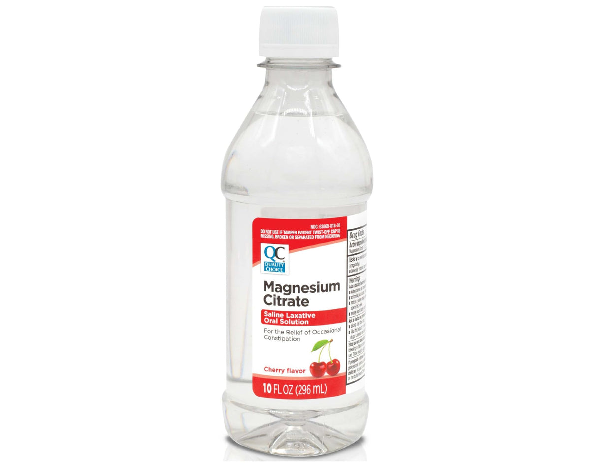 Quality Choice Solution de Citrate de Magnésium 10 oz saveur cerise vue de face