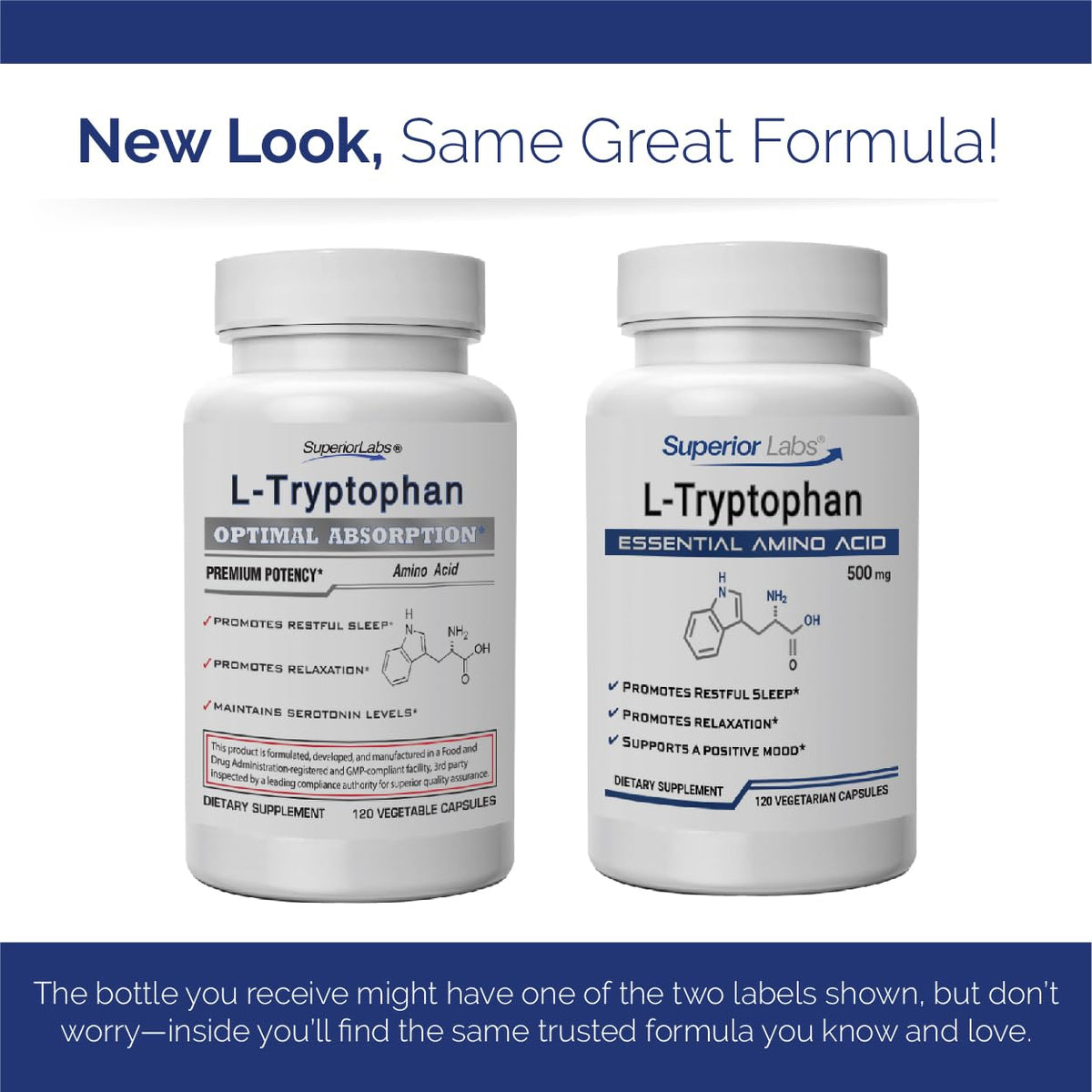 quality Labs L-Tryptophan 500 mg capsules with a glass of water
