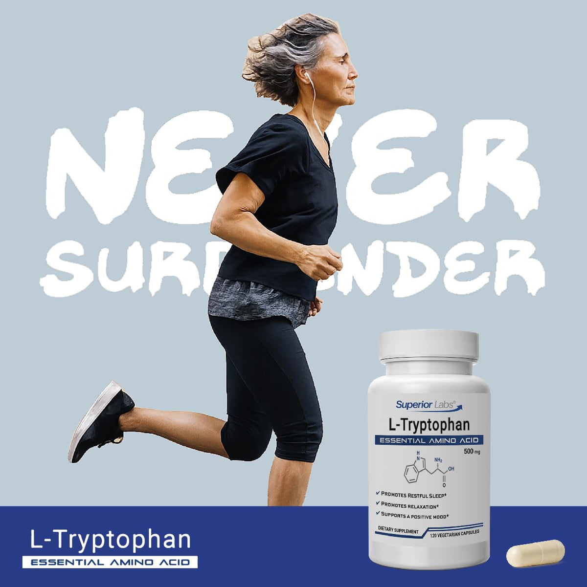 quality Labs L-Tryptophan 500 mg capsules with dosage information