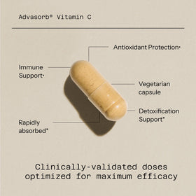 Quality of Life Advasorb® Vitamine C 60 Vegicaps - capsules à l'intérieur du flacon