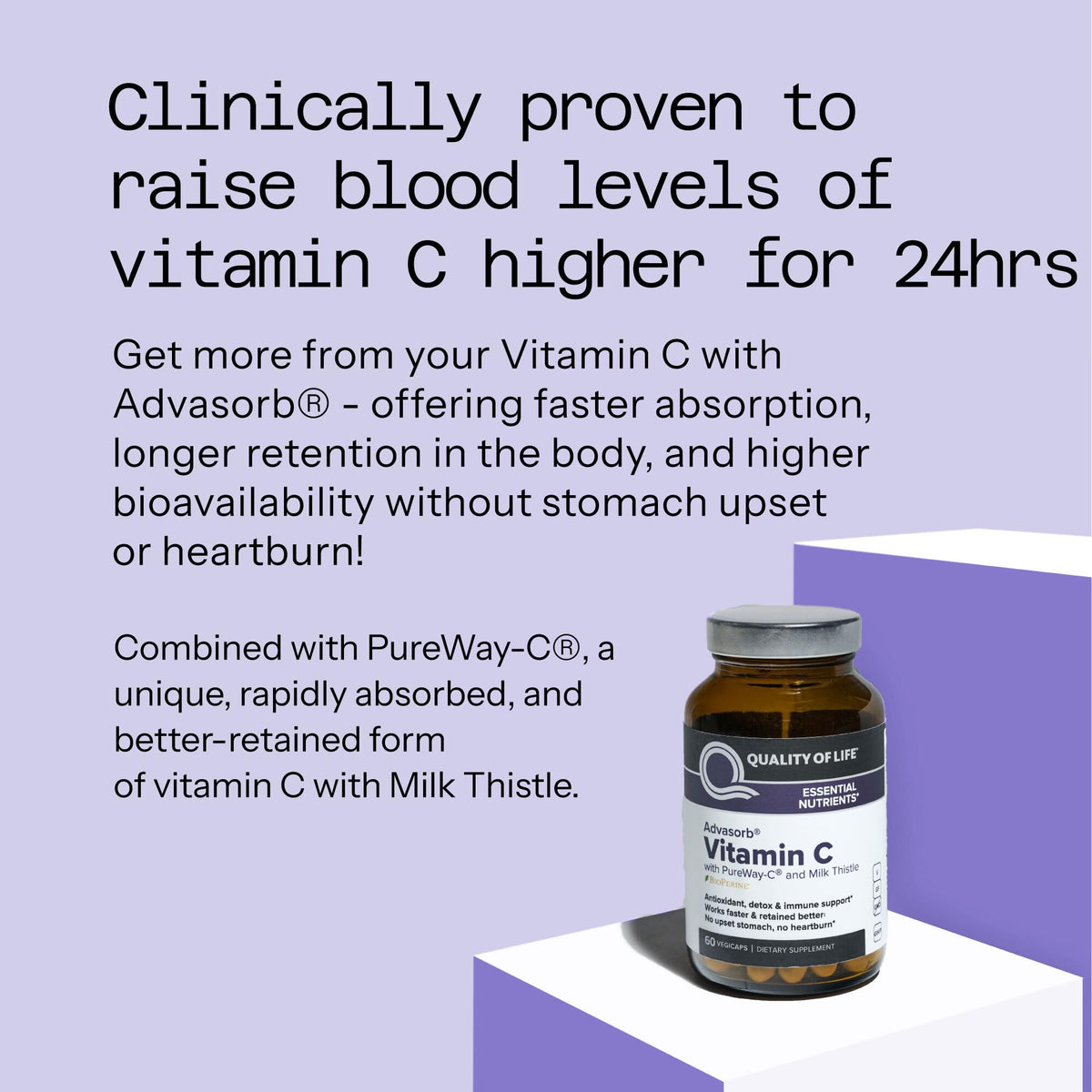 Quality of Life Advasorb® Vitamine C - étiquette du produit