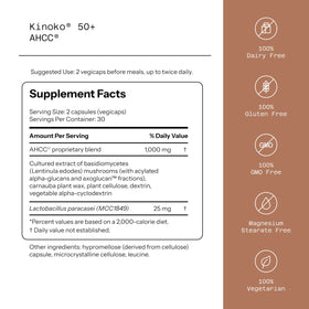 Quality of Life AHCC 50+ capsules en gros plan