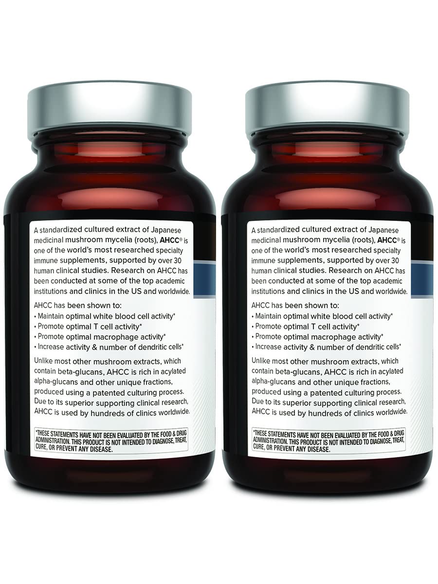 Quality of Life AHCC Kinoko Platinum 750 mg capsules à l'intérieur de la bouteille