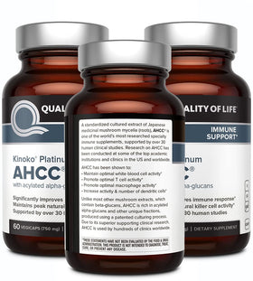 Quality of Life AHCC Kinoko Platinum 750 mg capsules végétariennes