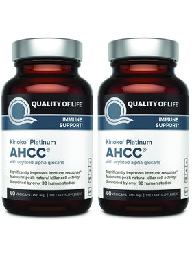 Quality of Life AHCC Kinoko Platinum 750 mg pack de 2 bouteilles
