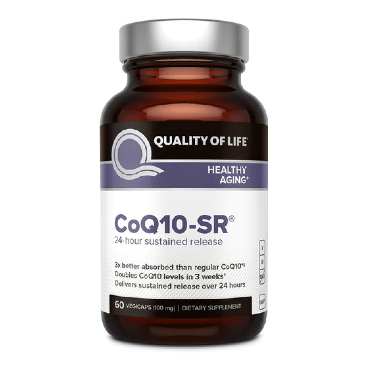 Quality of Life CoQ10-SR 100 mg 60 capsules front view