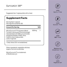 Quality of Life Curcumin-SR 60 Vegicaps avec étiquette