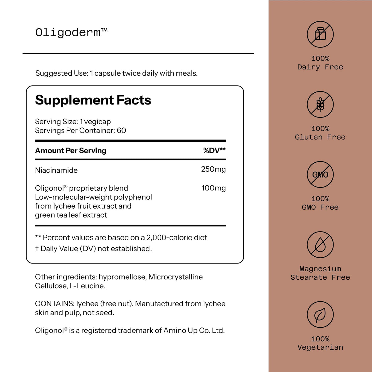 Quality of Life Oligoderm 60 capsules vue arrière