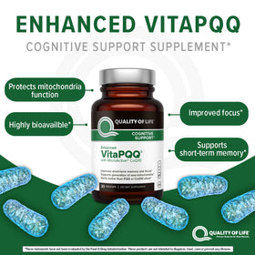 Quality of Life VitaPQQ 30 Vegicaps sur fond neutre