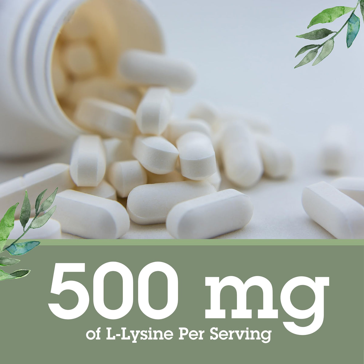 Quantum L-Lysine 500 mg Complément Alimentaire 100 Comprimés sur une table