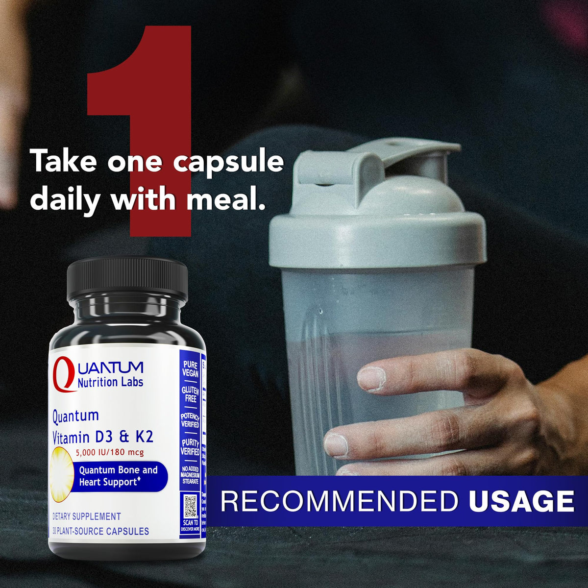 Quantum Nutrition Complément Alimentaire D3 et K2 5000 IU - Dosage recommandé