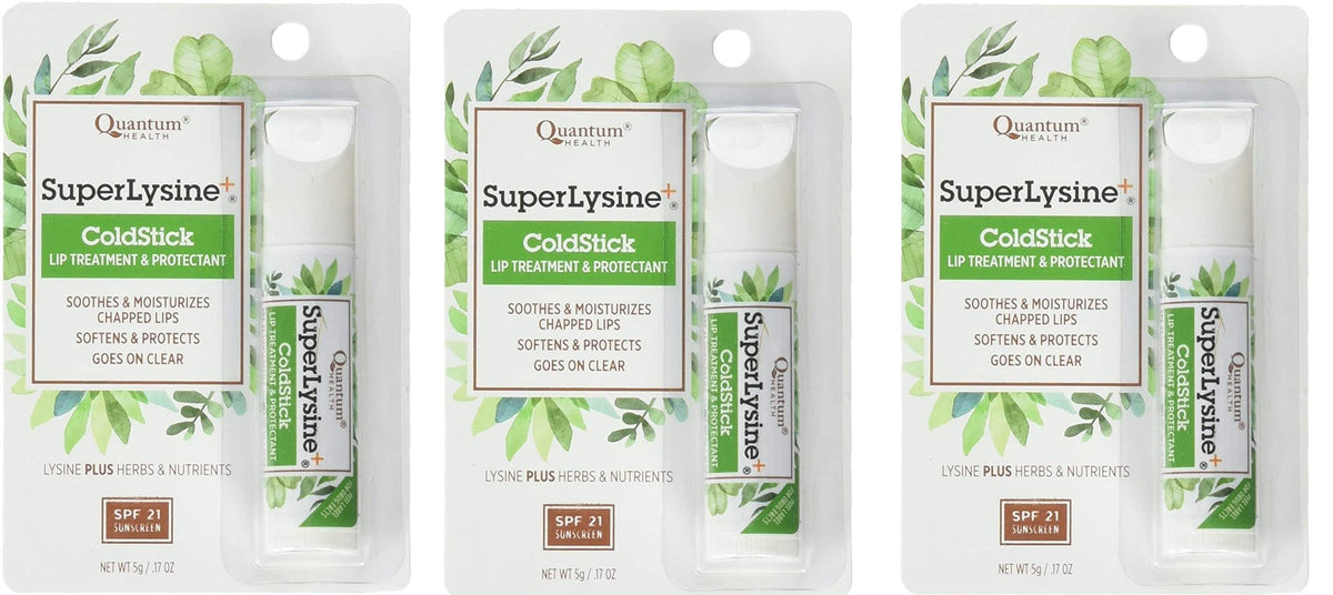 Quantum Super Lysine Plus+ ColdStick SPF 21 packaging face view