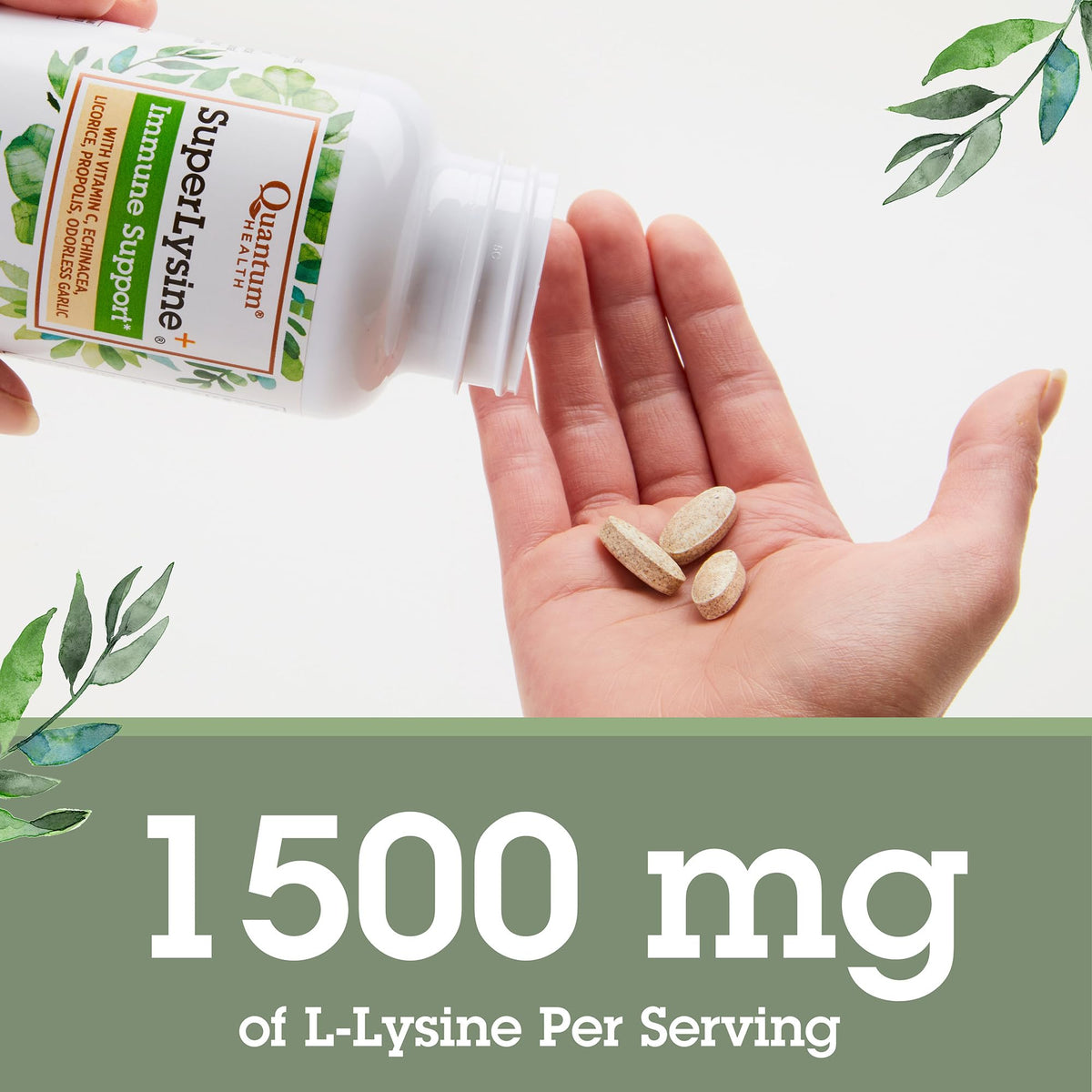 Quantum SuperLysine+ 1500mg emballage et étiquette