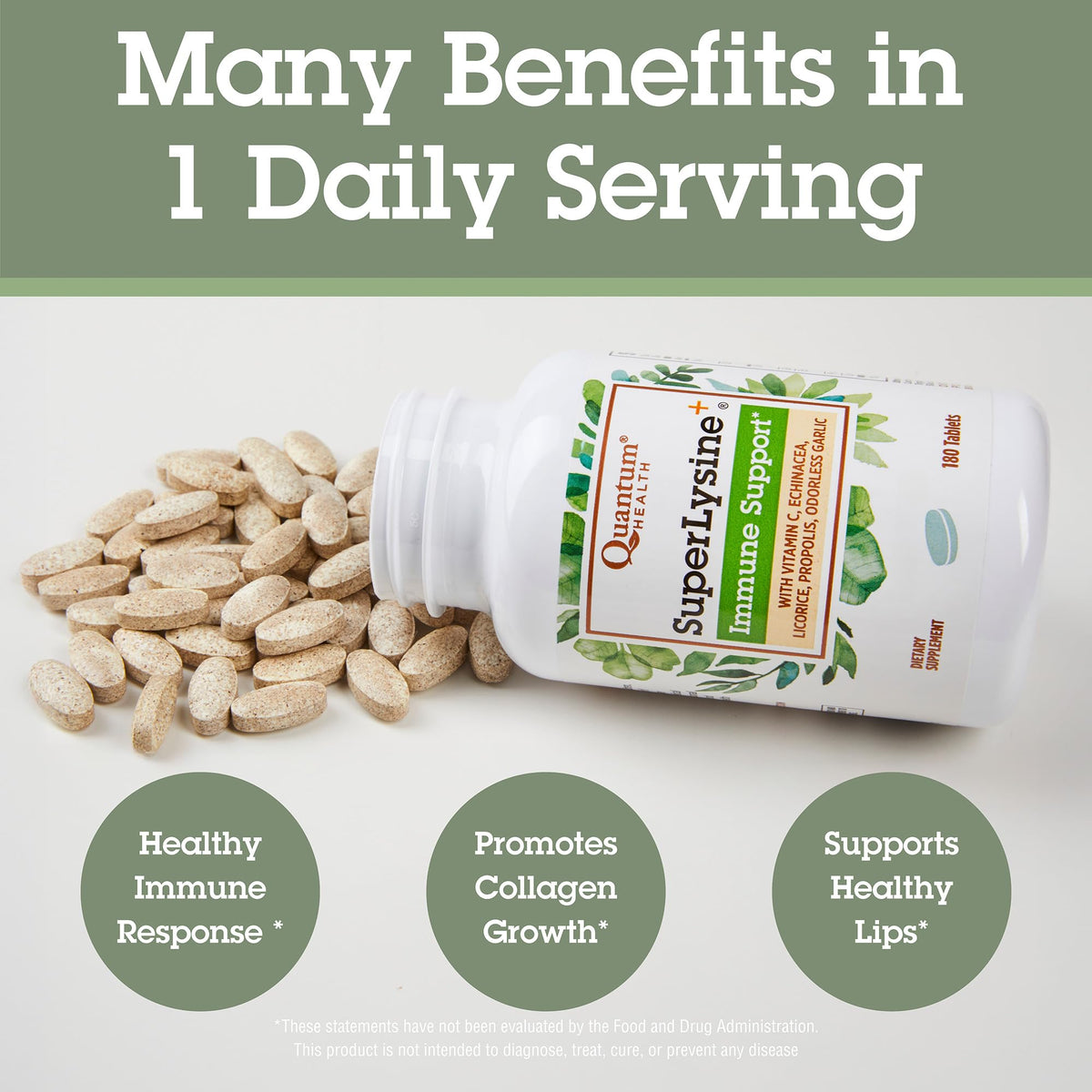 Quantum SuperLysine+ 1500mg L-lysine ingrédients sur l'emballage