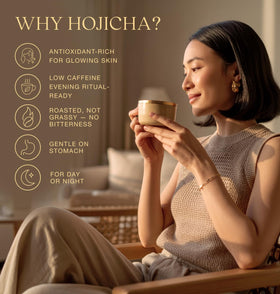 Queen Omi Poudre de Hojicha Bio 80g dans une tasse