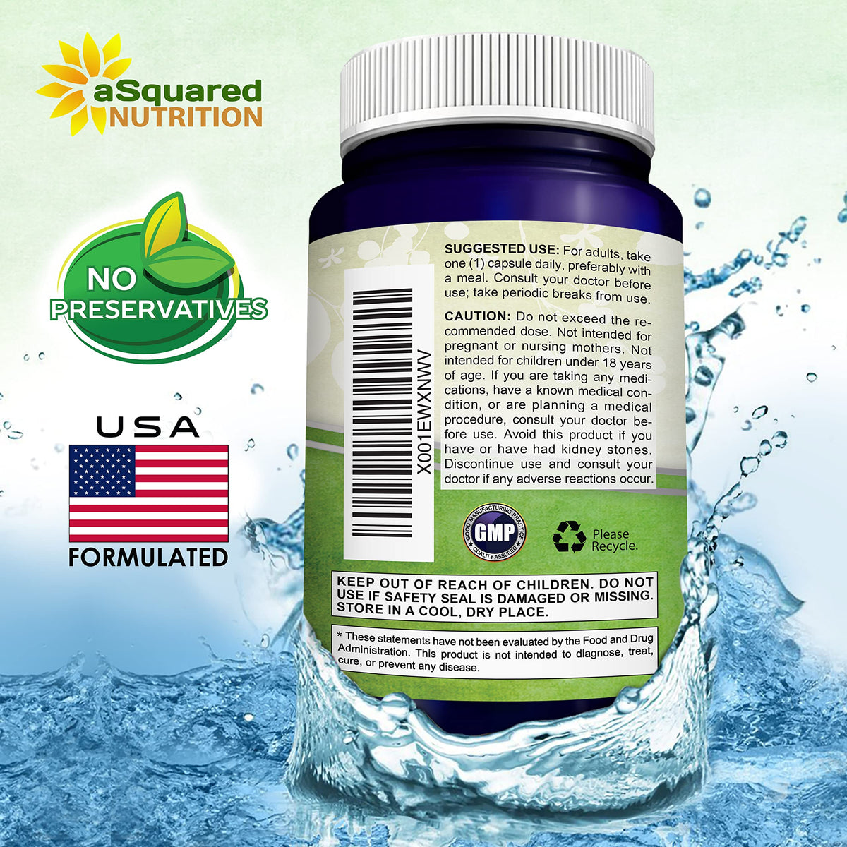 Quercetin 500mg aSquared Nutrition avec d'autres compléments alimentaires