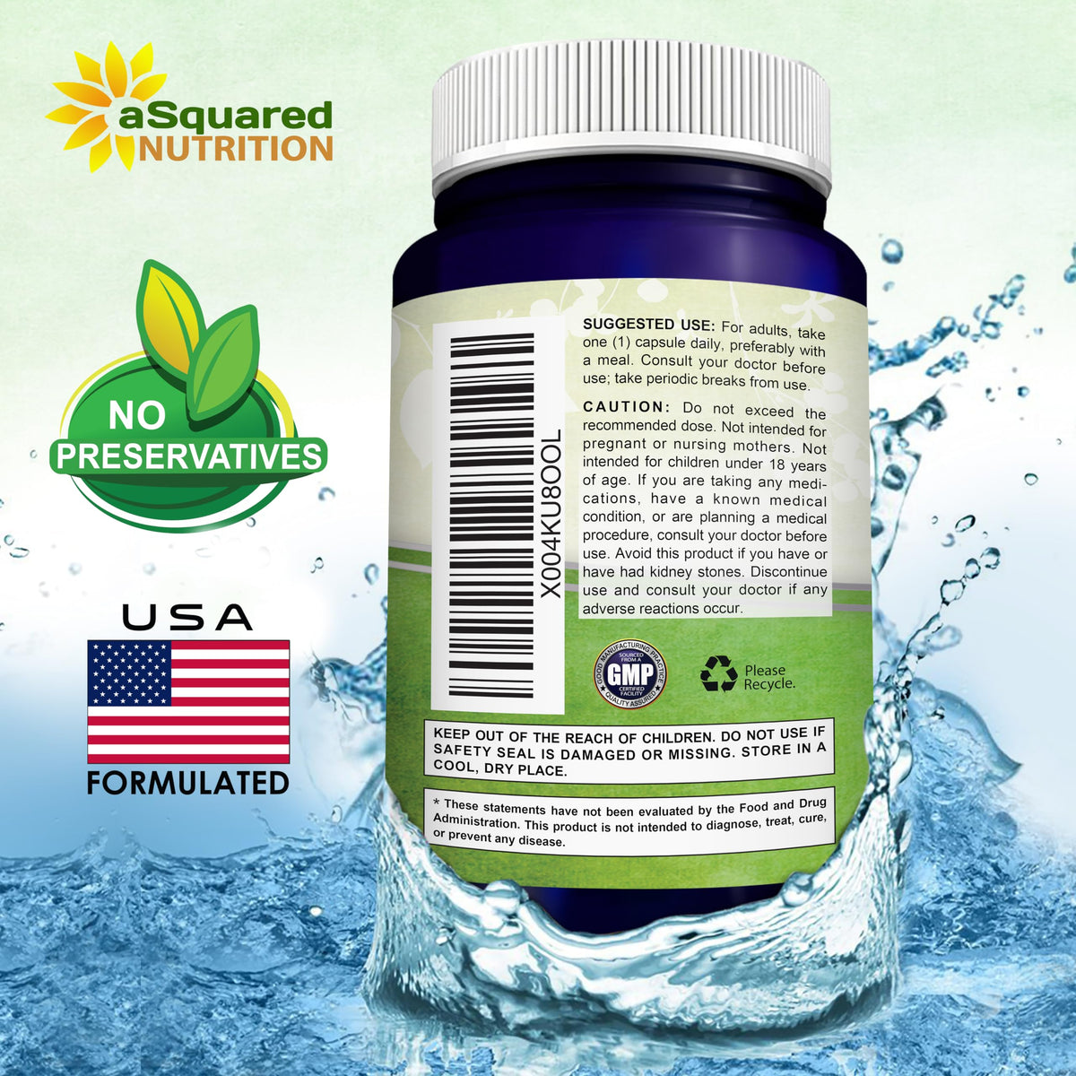 Quercétine 500mg aSquared Nutrition capsules dans la main