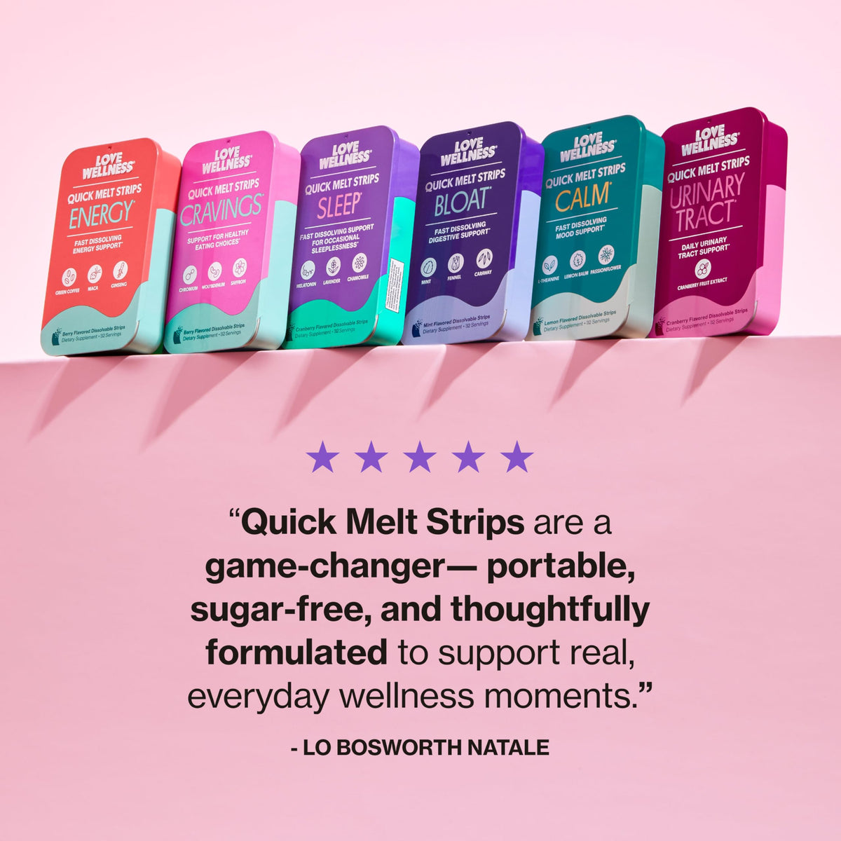 Quick Melt Strips Love Wellness présentation du produit