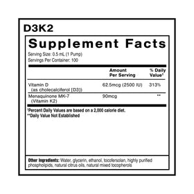 Quicksilver D3K2 Nanoémulsion 50ml flacon ouvert montrant la pompe