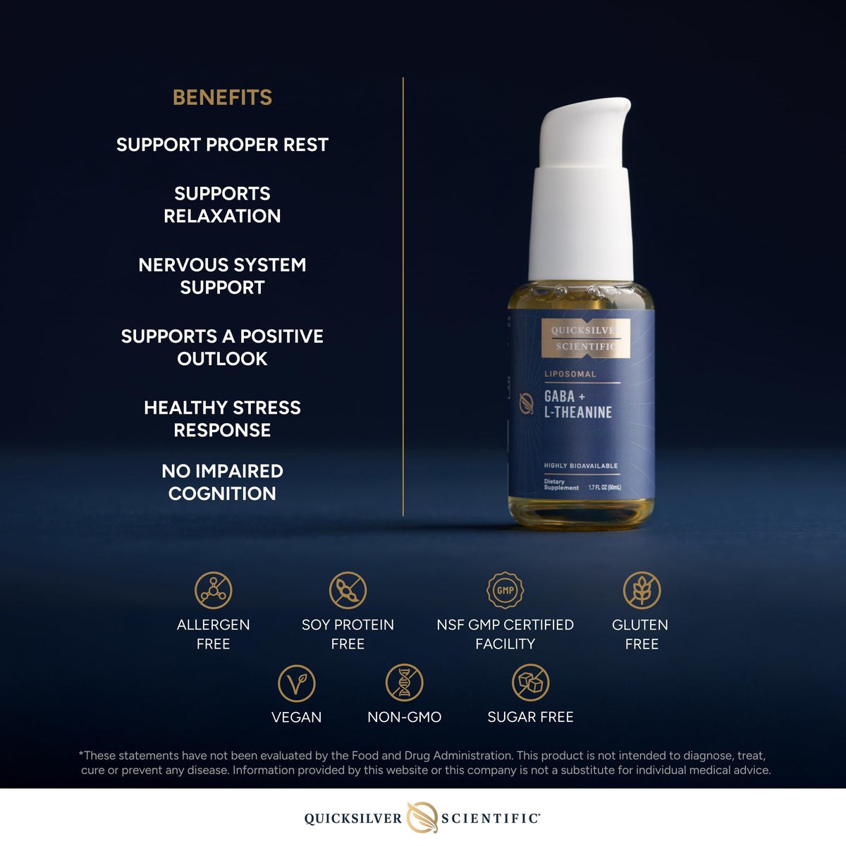 Quicksilver GABA Liposomal 50ml avec goutteau
