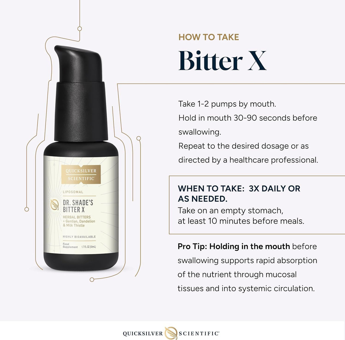 Quicksilver Scientific BitterX Gentian Root 50ml - emballage