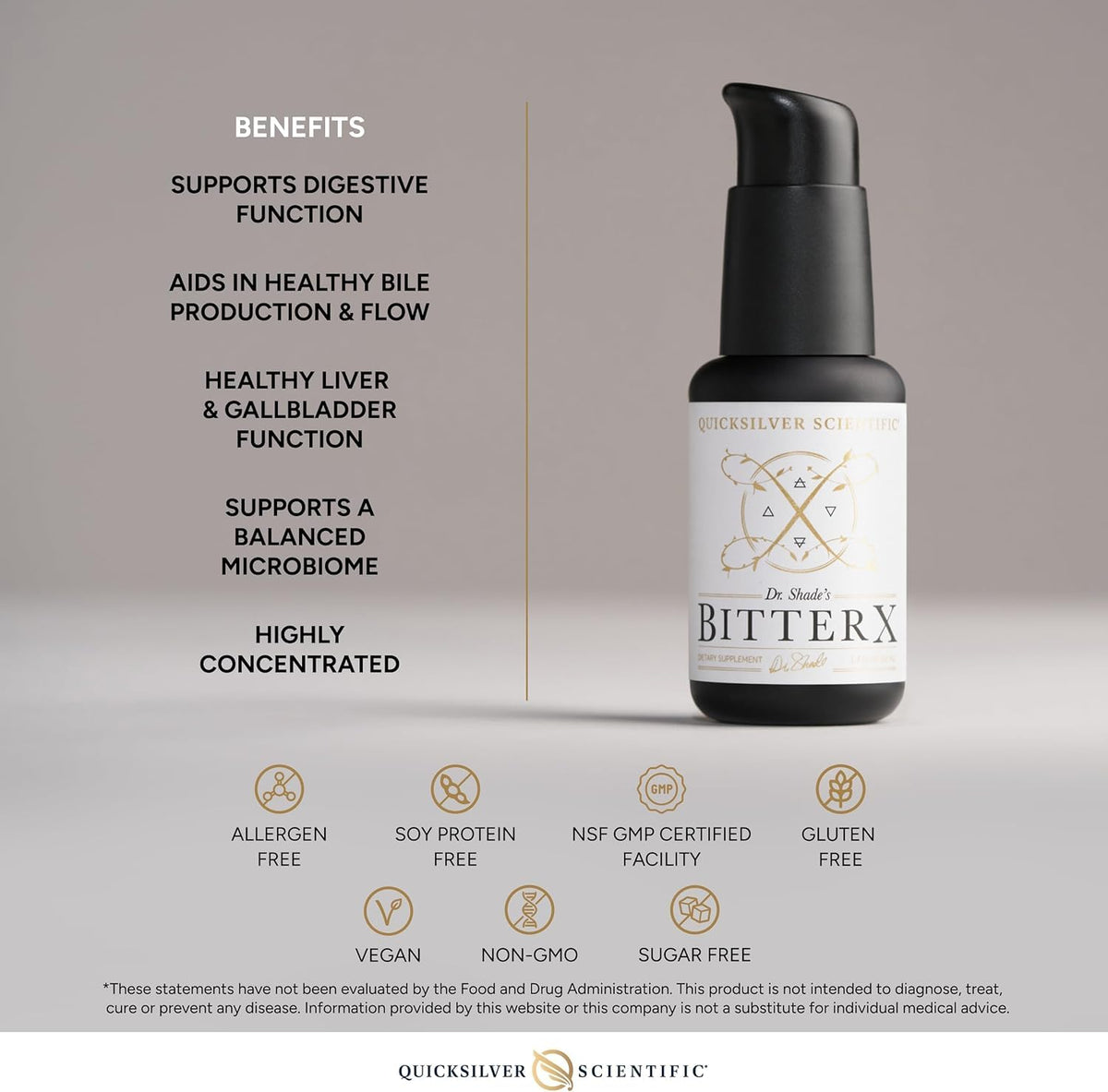 Quicksilver Scientific BitterX Gentian Root 50ml - texture du produit