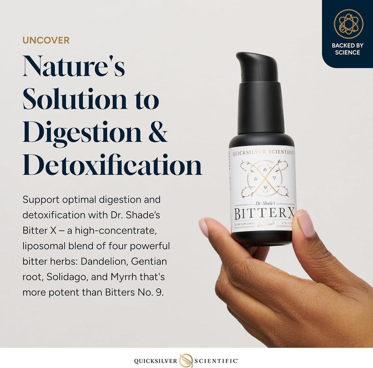 Quicksilver Scientific BitterX Gentian Root 50ml - vue latérale