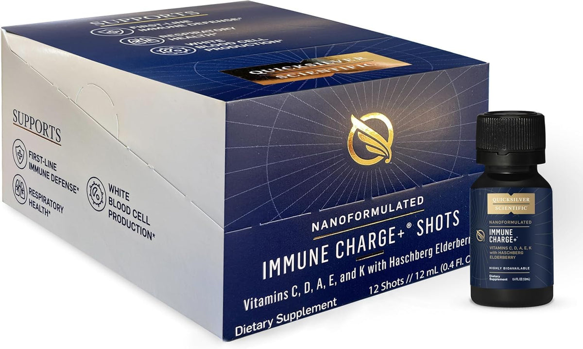 Quicksilver Scientific daily wellness Charge+ shots en emballage