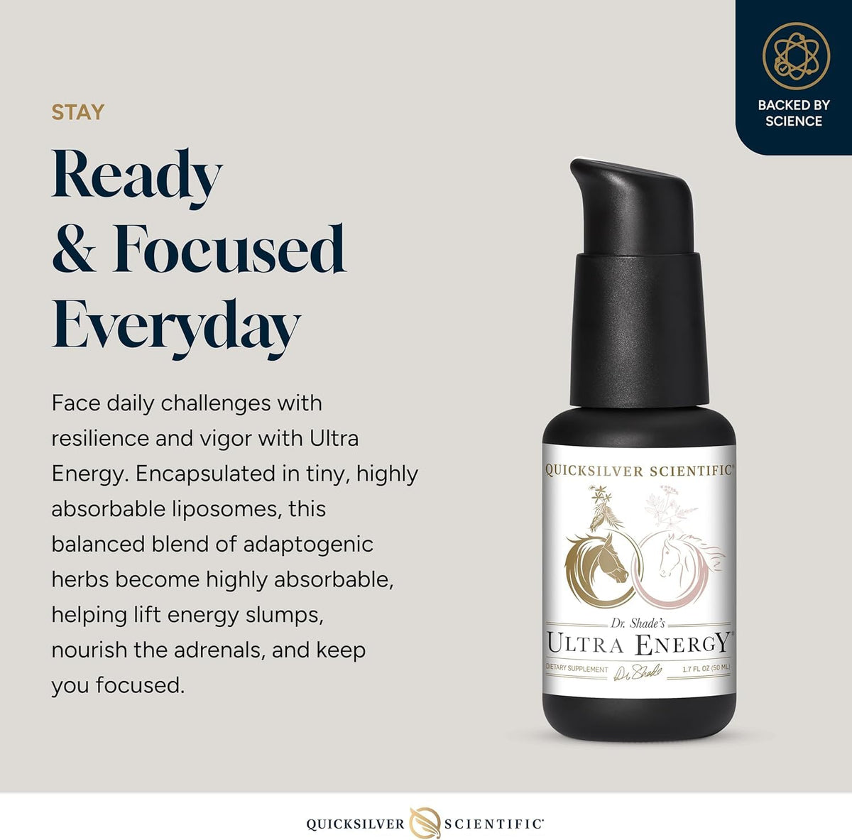 Quicksilver Scientific Dr. Shade's Ultra Energy 50ml étiquette