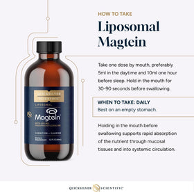 Quicksilver Scientific Liposomal Magtein 1000mg avec accessoires de présentation