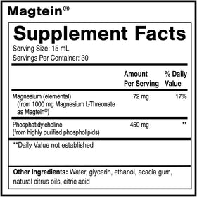 Quicksilver Scientific Liposomal Magtein 1000mg étiquette avec dosage