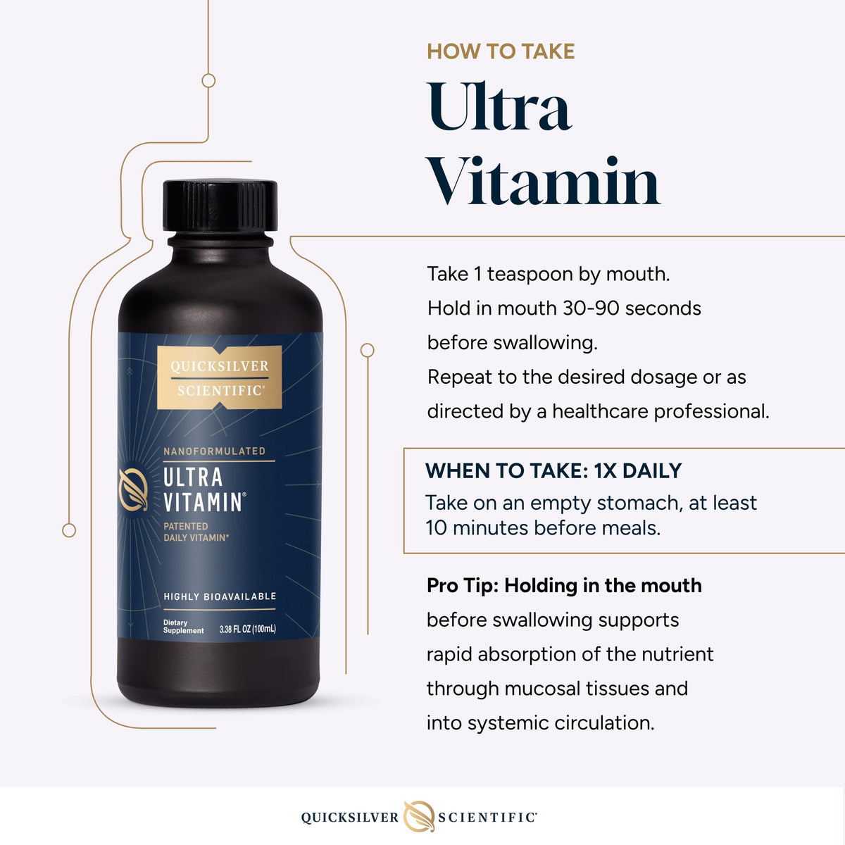 Quicksilver Scientific Liposomal Ultra Vitamin 100ml avec accessoires de santé